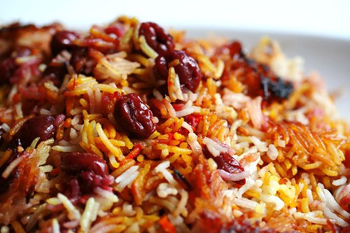 Persian-sour-cherry-saffron-rice-polow